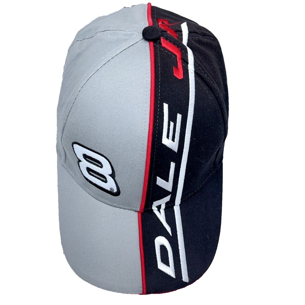 Vintage Dale Earnhardt Jr Hat Cap Nascar Racing Y2K Gray Black Big Logo Strap Ba